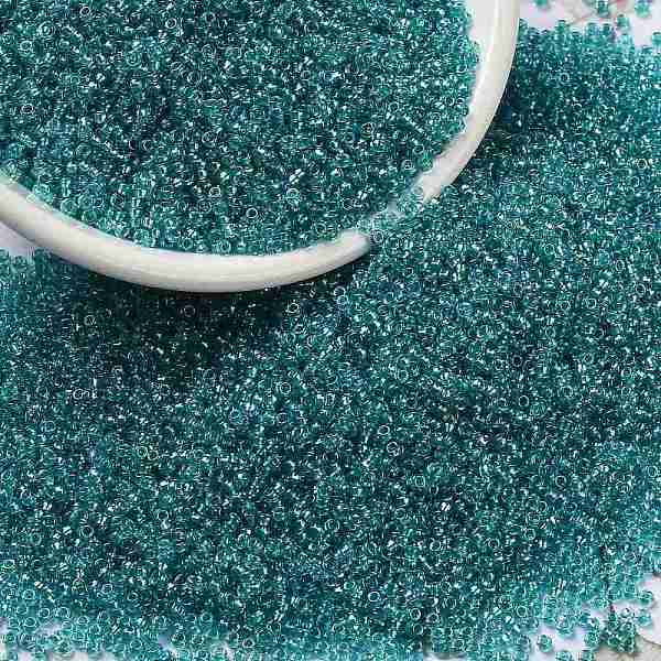 

PandaHall MIYUKI Round Rocailles Beads, Japanese Seed Beads, (RR1822) Sparkling Aqua Lined Aqua AB, 15/0, 1.5mm, Hole: 0.7mm, about..., Cyan