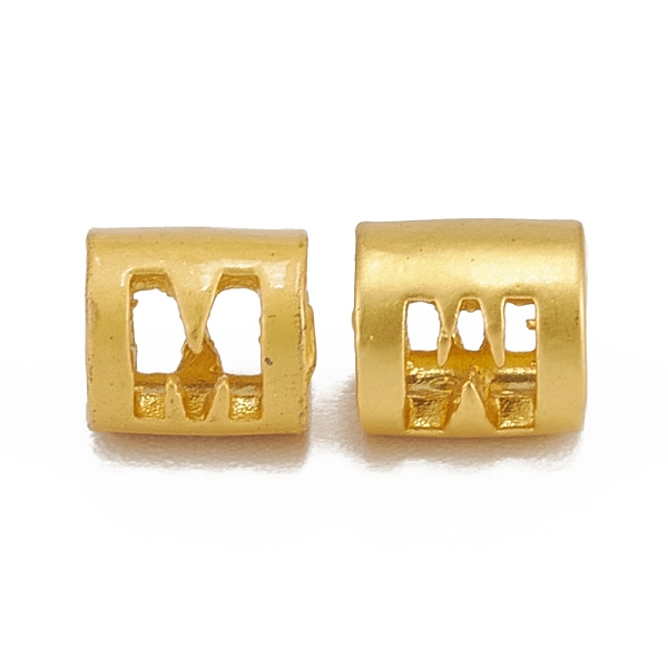 

PandaHall Alloy Hollow Pendant Beads, Barrel with Letter, Matte Gold Color, Letter.M, 6.5x5mm, Hole: 3.5mm Alloy Letter M