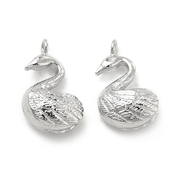 

PandaHall Brass Pendants, Swan Charm, Real Platinum Plated, 15x9.5x5mm, Hole: 1.5mm Brass Other Animal