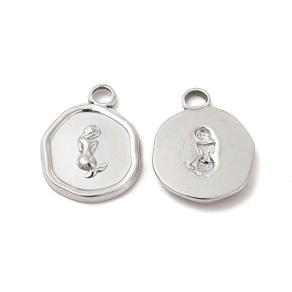 

PandaHall 304 Stainless Steel Pendants, Flat Round with Mermaid Charm, Stainless Steel Color, 16x13x2mm, Hole: 2mm 304 Stainless Steel Flat...