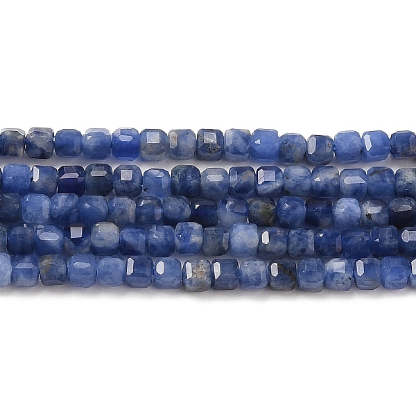

PandaHall Natural Sodalite Beads Strands, Cube, Faceted, Grade AA, 2x2x2mm, Hole: 0.5mm, about 166pcs/strand, 15.35''(39cm) Sodalite Cube