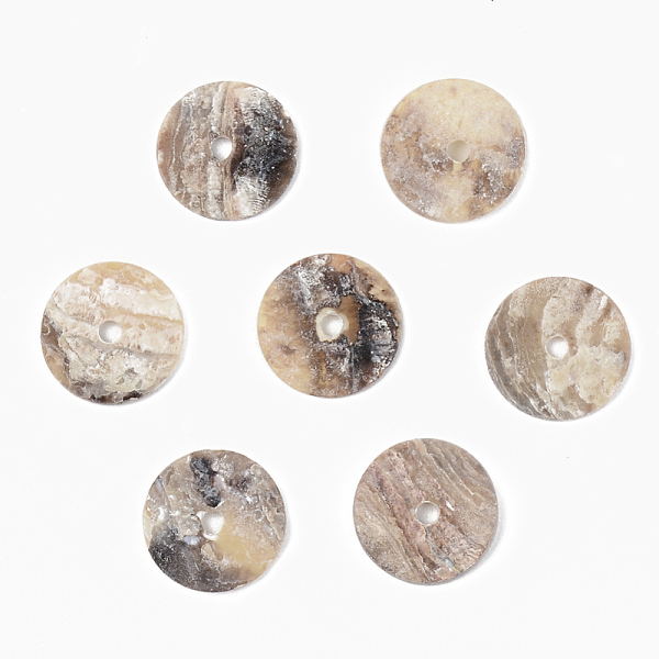 

PandaHall Natural Akoya Shell Beads, Mother of Pearl Shell Beads, Flat Round, Camel, 10x1~2mm, Hole: 1.4mm Akoya Shell Flat Round Brown
