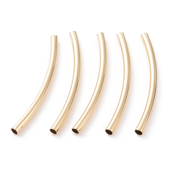 

PandaHall Brass Tube Beads, Long-Lasting Plated, Curved Beads, Tube, Real 24K Gold Plated, 30x2mm, Hole: 1.5mm Brass Tube