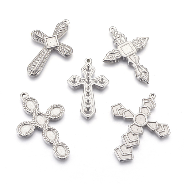 

PandaHall 304 Stainless Steel Pendants Rhinestone/Cabochon Setting, Cross, Stainless Steel Color, Fit for 1.5~3mm Rhinestone, Tray: 5~10mm...