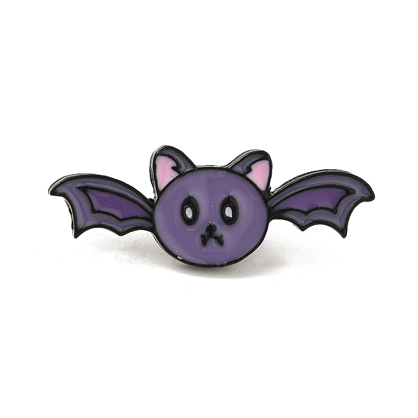 

PandaHall Halloween Series Black Aolly Brooches, Enamel Pins, Bat, 12x31.5x2mm Alloy+Enamel Bat Purple