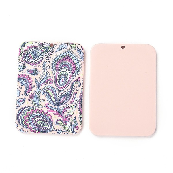 

PandaHall Embossed Opaque Resin Pendants, DIY Earring Accessories, Rectangle with Pattern, Floral Pattern, 41.5x29.5x2mm, Hole: 1.6mm Resin..., Purple