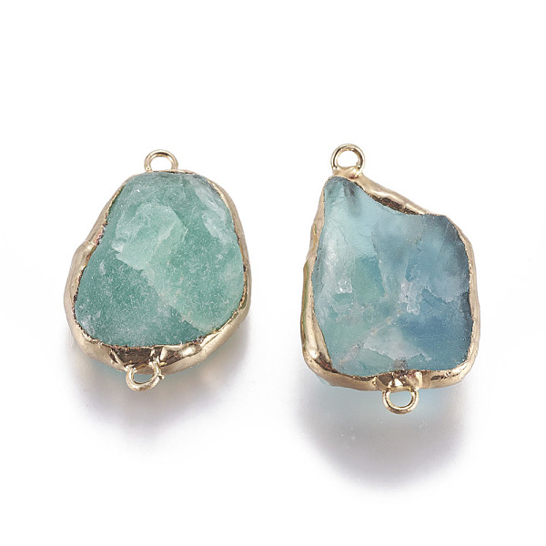 

PandaHall Natural Green Fluorite Links connectors, with Brass Findings, Nuggets, Golden, 39~46x22.5~32x11~16.5mm, Hole: 2.9mm Fluorite...