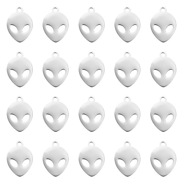 

PandaHall UNICRAFTALE 20pcs 15mm Long 201 Stainless Steel Laser Cut Pendants Hollow Alien Blank Charm Metal Drop Dangle Earring Charms for...