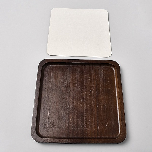 Square Wooden Organizer Display Jewelry Plates