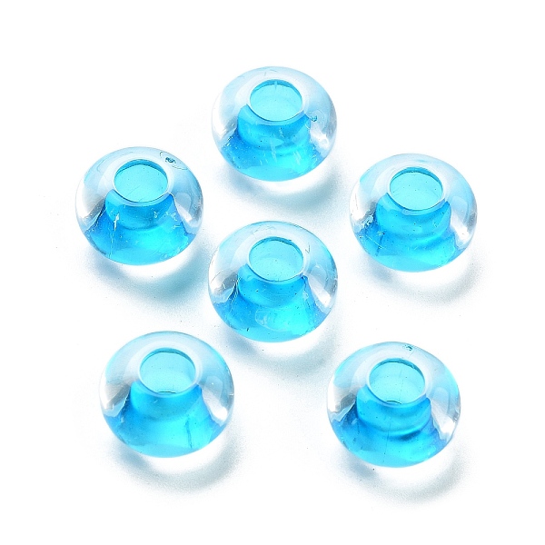 

PandaHall Transparent Acrylic European Beads, Large Hole Beads, Rondelle, Cyan, 14x8.5mm, Hole: 5.5mm, about 537pcs/500g Acrylic Rondelle...