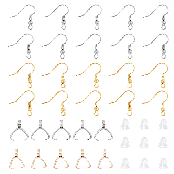 

PandaHall Unicraftale DIY 304 Stainless Steel Earring Making findings Kits, include Ice Pick Pinch Bails & Earring Hooks, Plastic Ear Nuts...