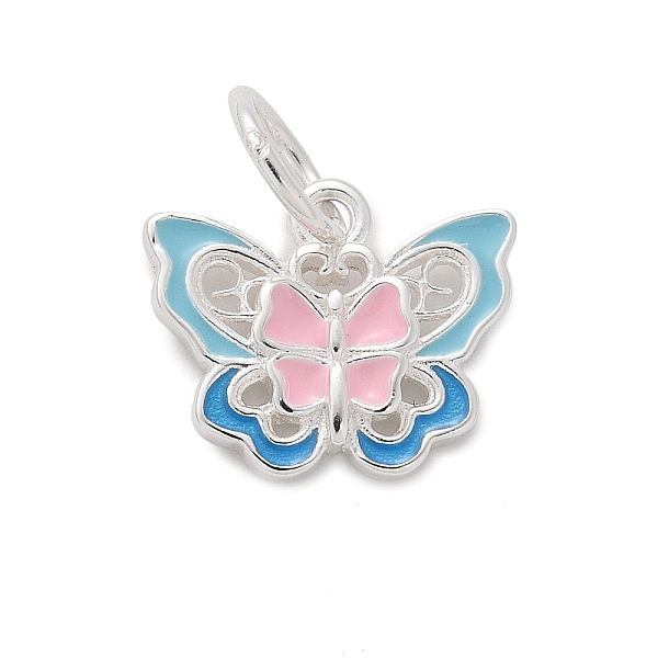 925 breloque papillon en argent sterling émaillé