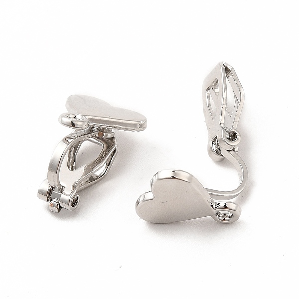 

PandaHall Alloy Clip-on Earring Findings, with Horizontal Loops, Heart, Platinum, 16x10.5x9mm, Hole: 1.5mm Alloy Heart
