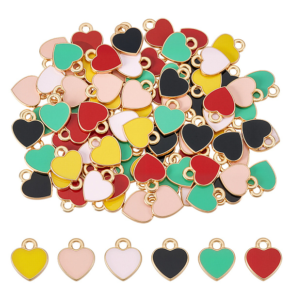 120Pcs Alloy Enamel Charms