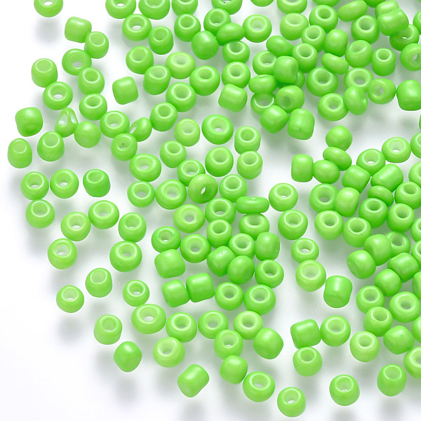 

PandaHall 12/0 Baking Paint Glass Round Seed Beads, Lime Green, 1.5~2x1.5mm, Hole: 0.5~1mm, about 30000pcs/pound Glass Green