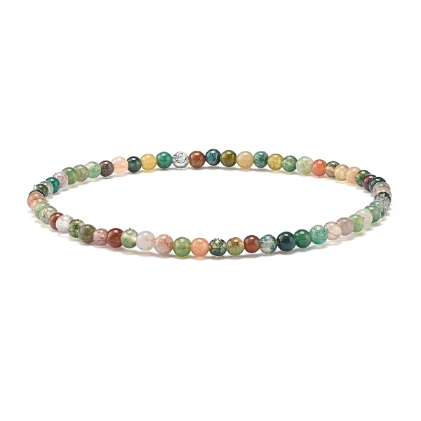 

PandaHall Mini Natural Indian Agate Beaded Stretch Bracelets, for Women Girls, Inner Diameter: 2-1/8 inch(5.4cm) Indian Agate
