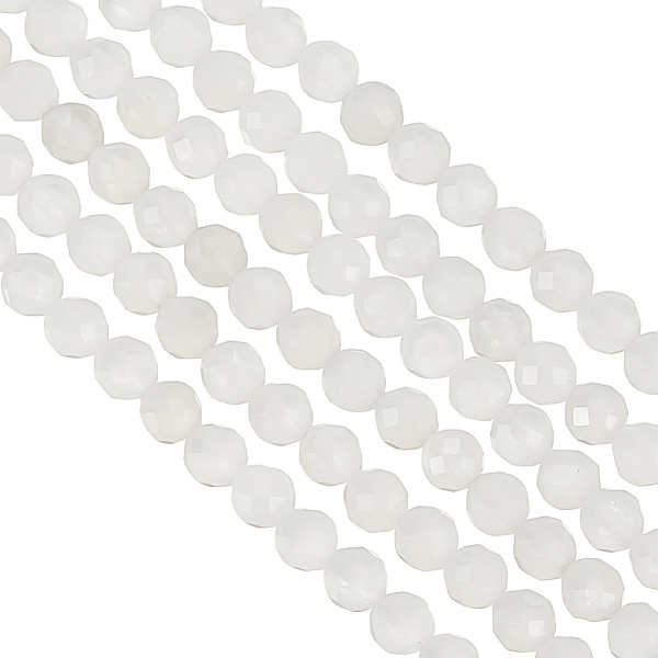 

PandaHall Olycraft 2 Strands Natural White Moonstone Beads Strands, Faceted, Round, 3mm, Hole: 0.5mm, about 113pcs/strand, 15.35 inch(39cm)...
