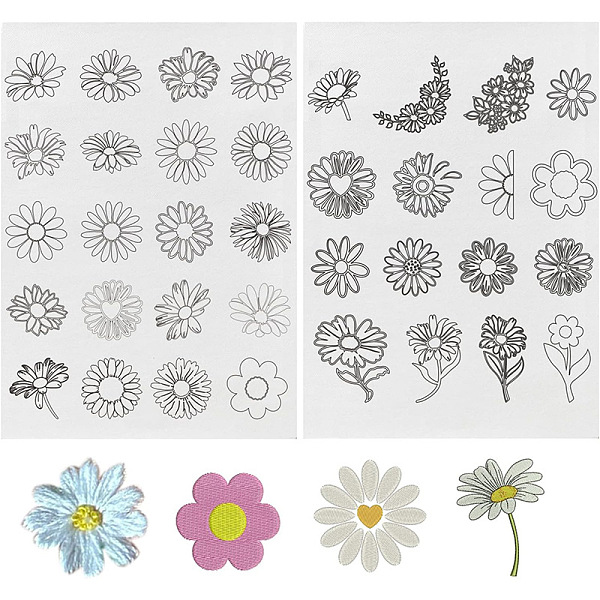 

PandaHall A4 Bohemian Style Water Soluble Fabric, Wash Away Embroidery Stabilizer, Flower, 297x210mm, 2 sheets/set Paper Flower Black
