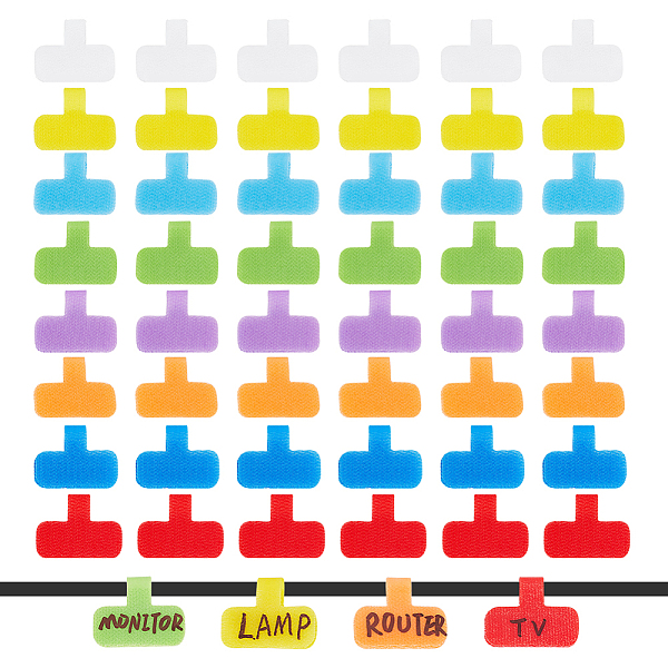 Globleland 80 個 8 色のナイロンとポリエステルの自己接着ワイヤー タグ