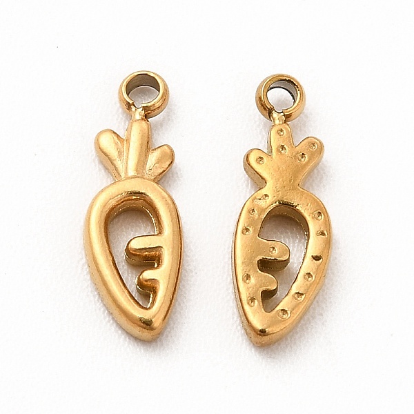 

PandaHall Ion Plating(IP) 304 Stainless Steel Pendants, With Jump Ring, Radish, Real 14K Gold Plated, 11x4x1.5mm, Hole: 1.2mm 304 Stainless...