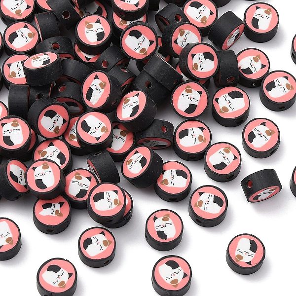

PandaHall Handmade Polymer Clay Beads, Flat Round, 10x4mm, Hole: 1.2mm, 100pcs/bag Polymer Clay Flat Round Red
