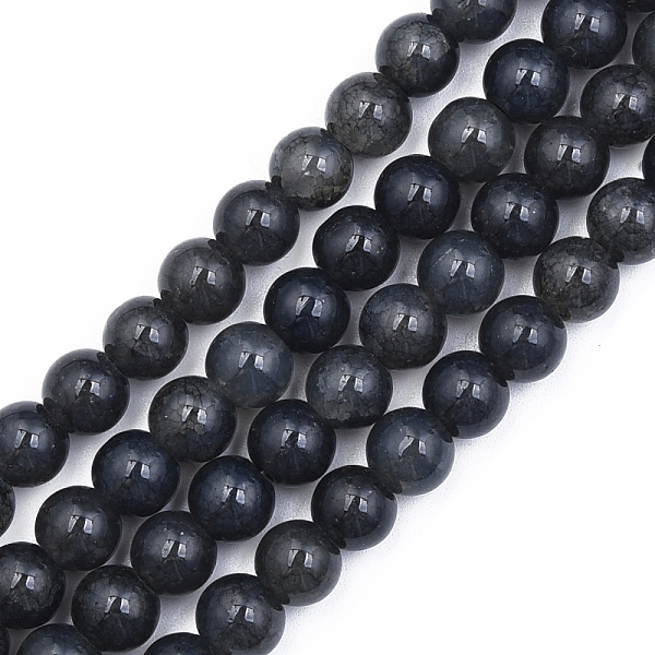 

PandaHall Crackle Glass Beads Strands, Dyed & Heated, Round, Black, 8x7mm, Hole: 1.8mm, about 104~107pcs/strand, 30.12 inch~30.91 inch...