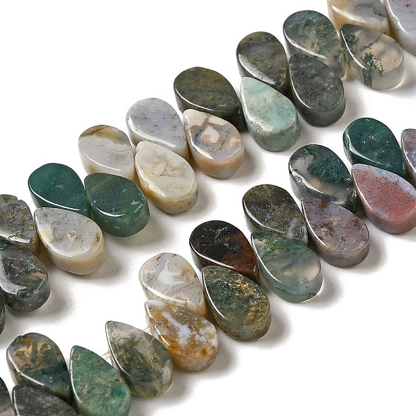 

PandaHall Natural Indian Agate Beads Strands, Teardrop, Top Drilled, 9~10x5~5.5x3.5~4mm, Hole: 0.7mm, about 40~48pcs/strand, 7.09~7.28''...