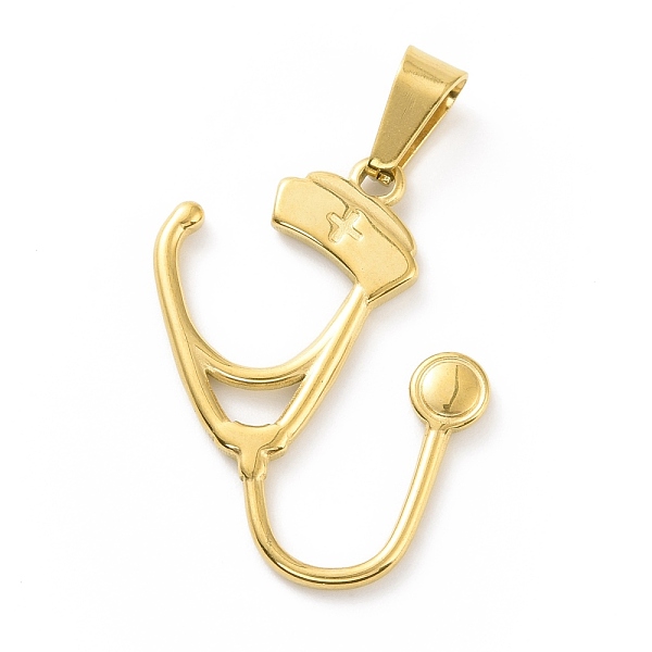 

PandaHall Vacuum Plating 304 Stainless Steel Pendants, Echometer, Golden, 27x24.5x2mm, Hole: 3x7.5mm 304 Stainless Steel Others