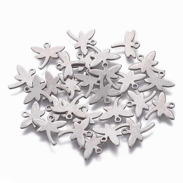 

PandaHall 201 Stainless Steel Charms, Dragonfly, Stainless Steel Color, 12x12x1mm, Hole: 1.2mm 201 Stainless Steel Dragonfly
