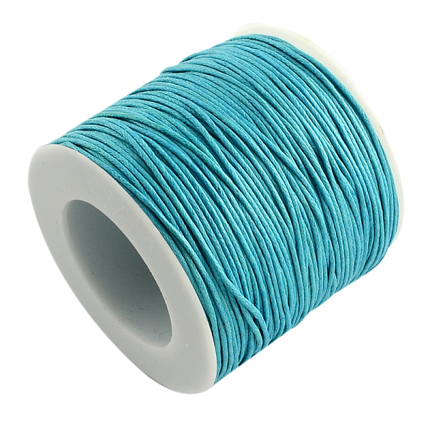 

PandaHall Eco-Friendly Waxed Cotton Thread Cords, Macrame Beading Cords, for Bracelet Necklace Jewelry Making, Medium Turquoise, 1mm, about..., Blue