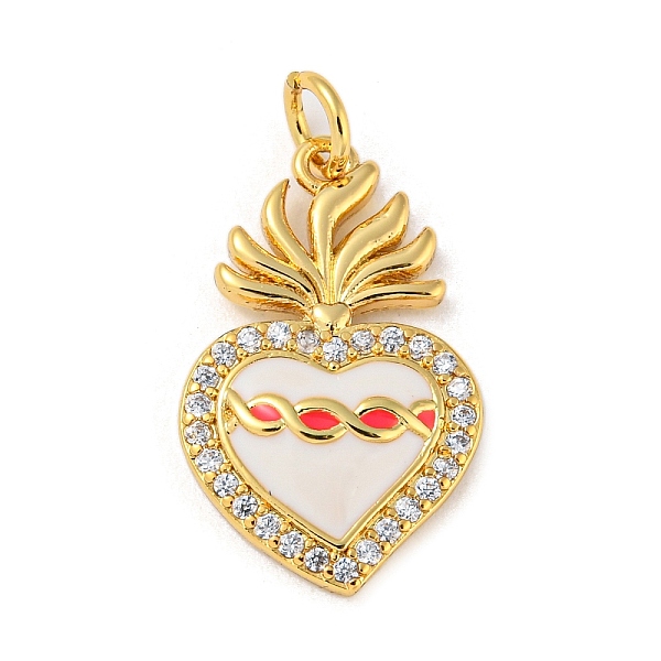 

PandaHall Rack Plating Brass Micro Pave Cubic Zirconia Pendants, with Enamel & Jump Ring, Cadmium Free & Lead Free, Long-Lasting Plated...