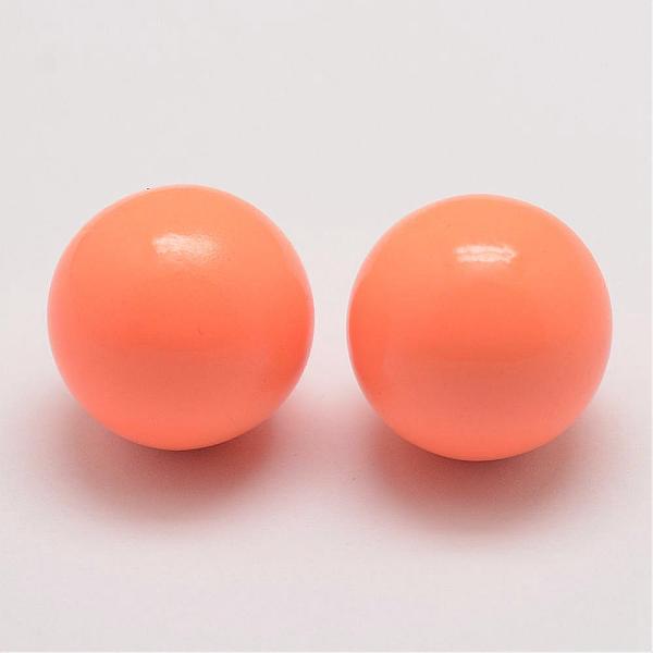 

PandaHall Brass Chime Ball Beads Fit Cage Pendants, No Hole, Light Salmon, 16mm Brass Round Red
