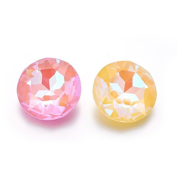 

PandaHall Faceted Glass Pointed Back Rhinestone Cabochons, Flat Round, Mixed Color, 35x11~14mm Glass Rhinestone Flat Round Multicolor