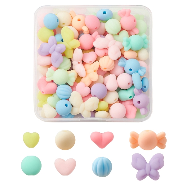 

PandaHall Rubberized Style Acrylic Beads, Mixed Shapes, Mixed Color, 10~18x11~21.5x5.5~11.5mm, Hole: 1.6~2mm, 100pcs/box Acrylic Mixed..., Multicolor