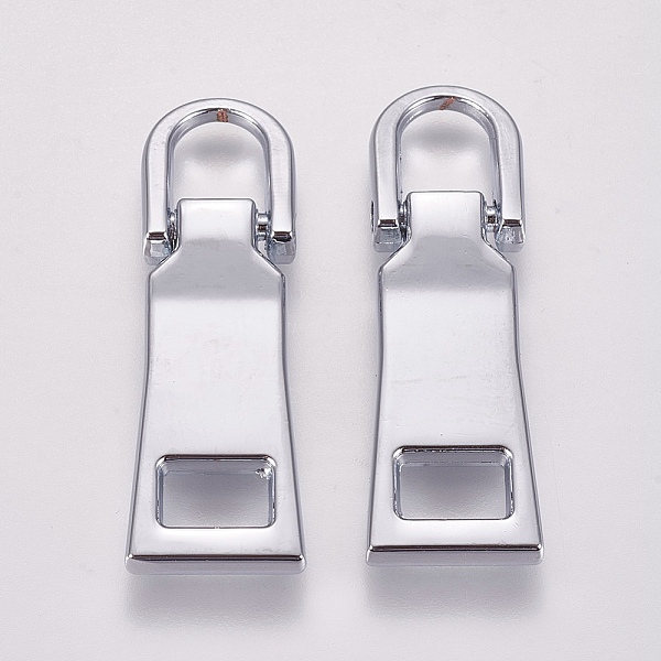 

PandaHall Alloy Zipper Puller, Garment Accessories, Plated Chrome Color, 38mm, Hole: 6.5x8mm Alloy