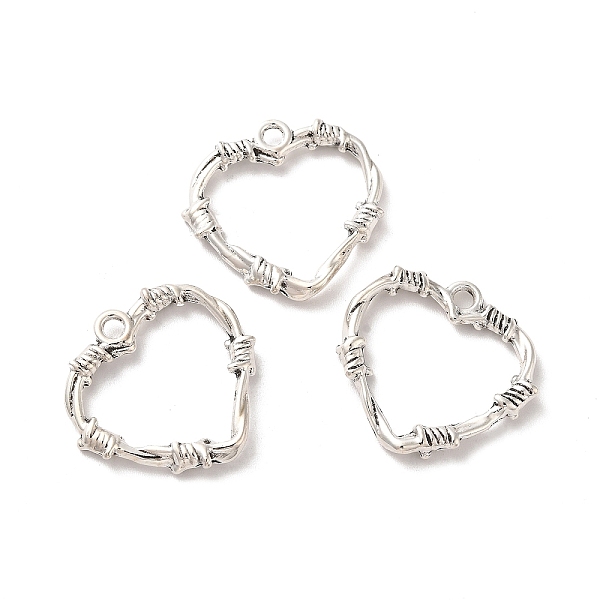 

PandaHall Tibetan Style Alloy Pendants, Heart Charm, Antique Silver, 24x25x3mm, Hole: 2mm, about 277pcs/500g Alloy Heart