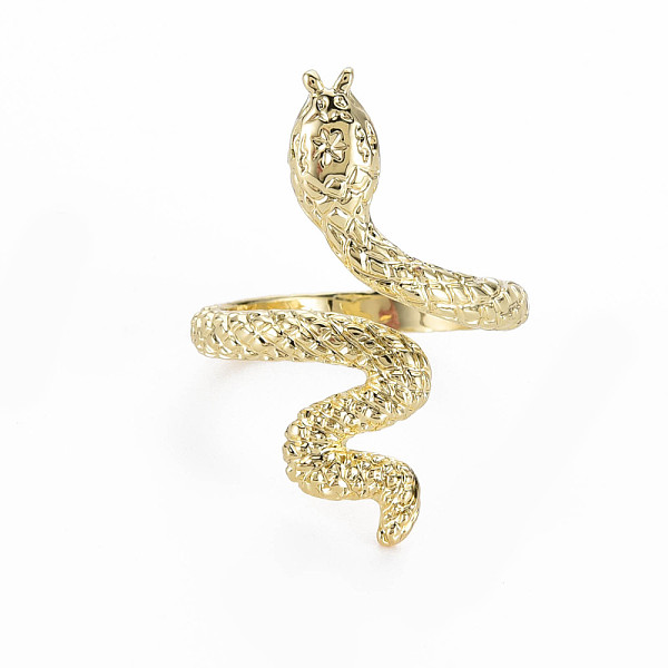 

PandaHall Snake Shape Rack Plating Alloy Cuff Rings, Open Rings, Cadmium Free & Lead Free, Light Gold, US Size 8 1/4(18.3mm) Alloy