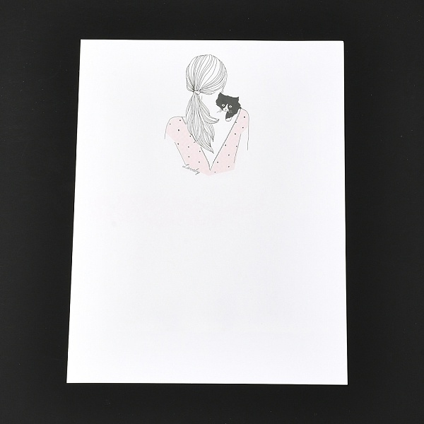 

PandaHall Rectangle Painting Paper Cards, for DIY Painting Writing and Decorations, Women Pattern, 28.5~29.5x21x0.02cm Paper Human Pink