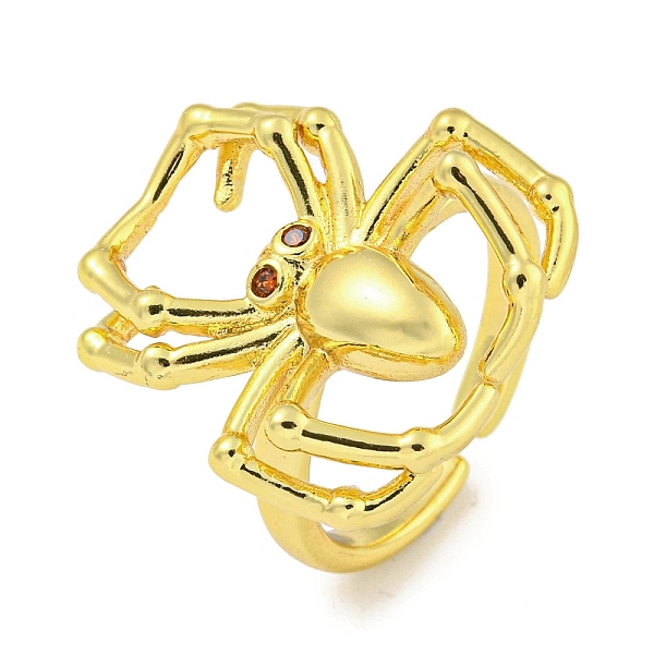 

PandaHall Rack Plating Brass Micro Pave Cubic Zirconia Spider Open Cuff Rings for Women, Long-Lasting Plated, Cadmium Free & Lead Free, Real...