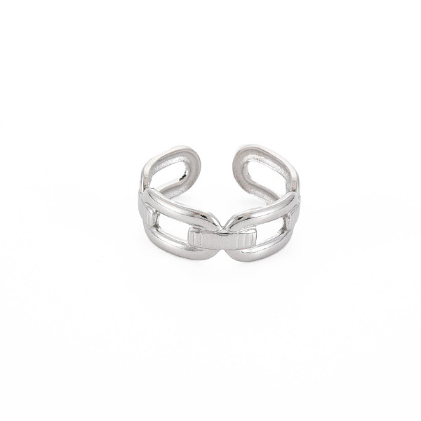

PandaHall 304 Stainless Steel Hollow Open Cuff Ring for Women, Stainless Steel Color, US Size 6(16.5mm) 304 Stainless Steel