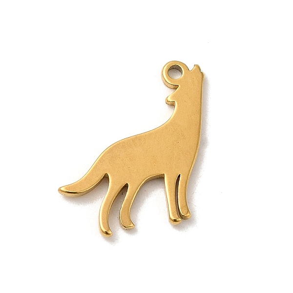 

PandaHall 304 Stainless Steel Charms, Wolf Charm, Golden, 14x15x1mm, Hole: 1.2mm 304 Stainless Steel Wolf