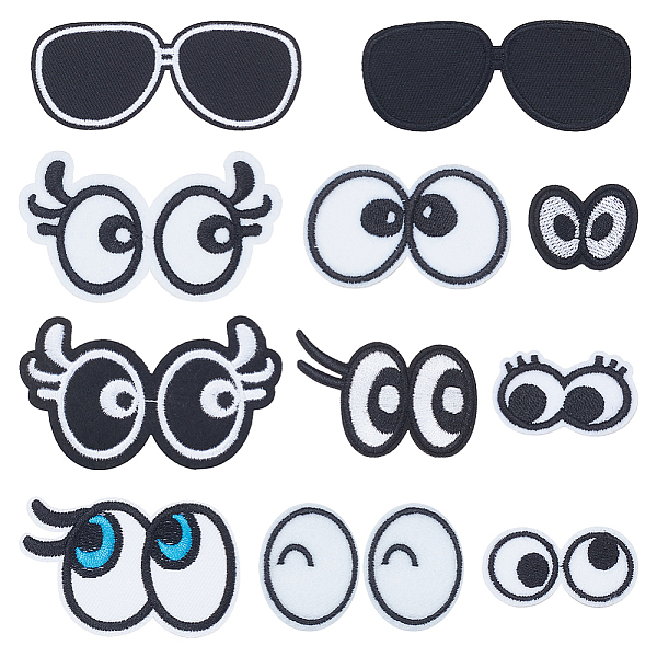 

PandaHall 11 Styles Eye Cotton Embroidery Iron on Clothing Patches, Costume Accessories, Appliques, Black, 21~43x27~74x1~1.5mm Cloth Eye...