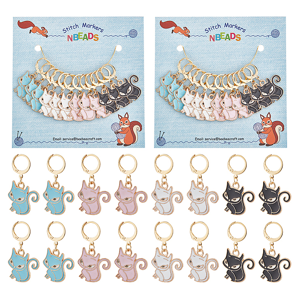 

PandaHall Alloy Enamel Fox Pendant Locking Stitch Markers, 304 Stainless Steel Clasps Stitch Marker, Mixed Color, 3.5cm, 4 colors..., Multicolor