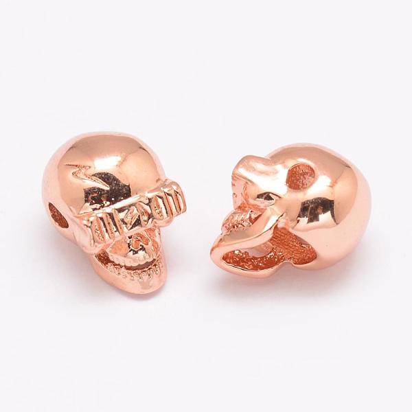 

PandaHall Brass Beads, Cadmium Free & Nickel Free & Lead Free, Skull, Rose Gold, 12x8.5x9mm, Hole: 2mm Brass Skull