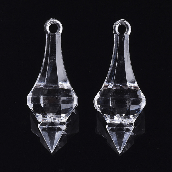 

PandaHall Transparent Acrylic Pendants, Clear, 44x17.5x17.5mm, Hole: 3mm, about 145pcs/500g Acrylic Cone Clear