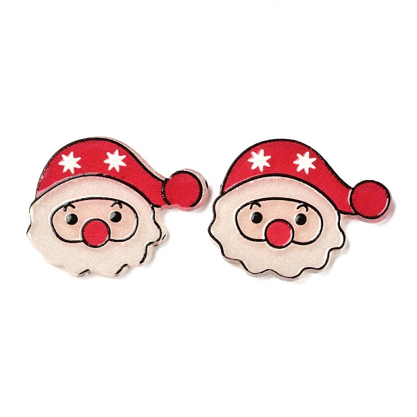 

PandaHall Christmas Themed Acrylic Cabochons, Santa Claus, Red, 23.5x30x2mm Acrylic Human Red