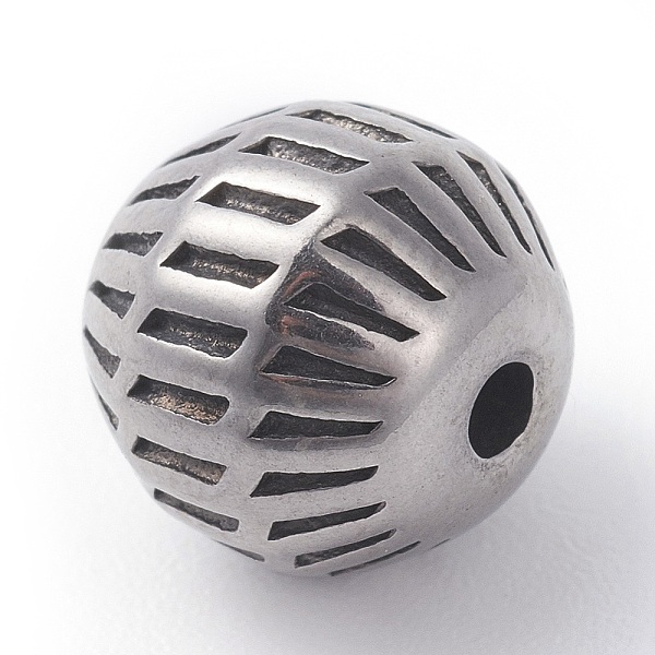 

PandaHall 316 Surgical Stainless Steel Beads, Round, Antique Silver, 9.5~10mm, Hole: 2mm 316 Surgical Stainless Steel Round