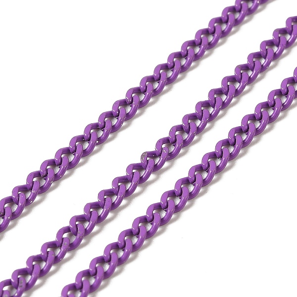 

PandaHall Spray Painted 304 Stainless Steel Curb Chains, with Spool, Unwelded, Blue Violet, 3x2x0.6mm 304 Stainless Steel