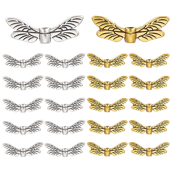 

PandaHall GOMAKERER 80 Pcs 2 Colors Alloy Dragonfly Beads, Mixed Color Insect Beads Spacer Beads Tibetan Style Vintage Bead Antique Silver...