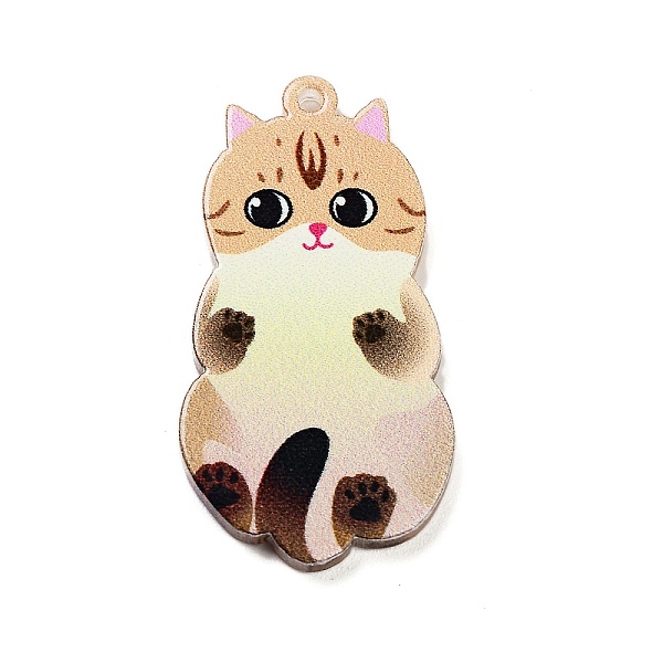 

PandaHall Acrylic Pendants, Cat Theme, Beige, 38x20x2.2mm, Hole: 1.8mm Acrylic Cat Shape Yellow